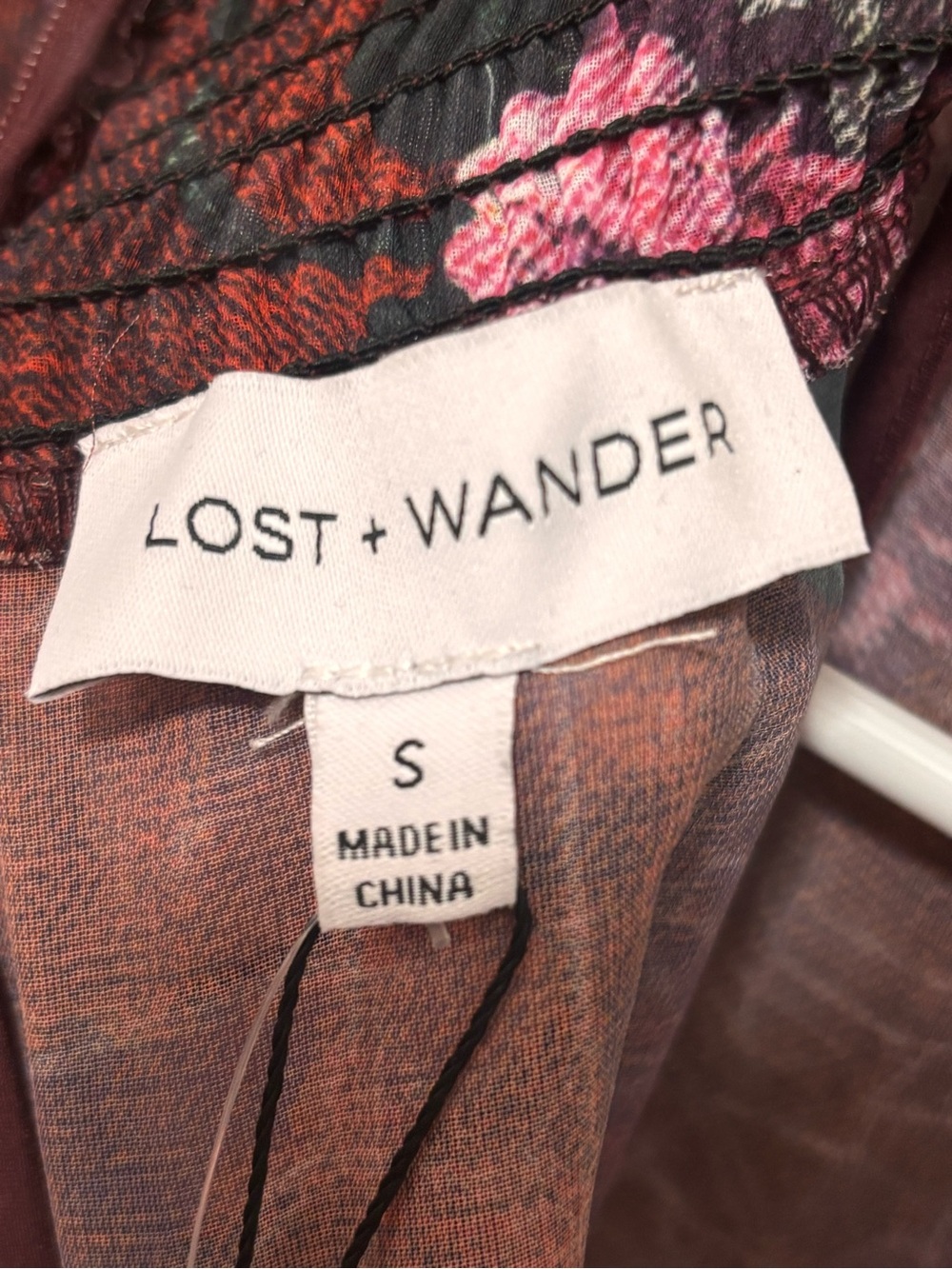 Lost + Wander Burgundy Floral Tiered Maxi Dress. Sz S. NWT - Picture 8 of 12